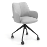 Chaise de réunion à roulettes Nora, base en aluminium