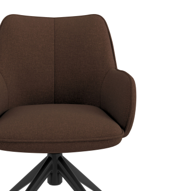 chaise de reunion noir marron giratoire avec roulettes tissu accoudoirs rembourres 5