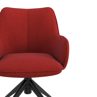 chaise de reunion noir rouge giratoire avec roulettes tissu accoudoirs rembourres 5