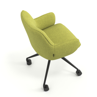 chaise de reunion noir vert giratoire avec roulettes tissu accoudoirs rembourres 7