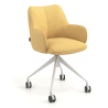 Chaise de réunion à roulettes Nora, base en aluminium