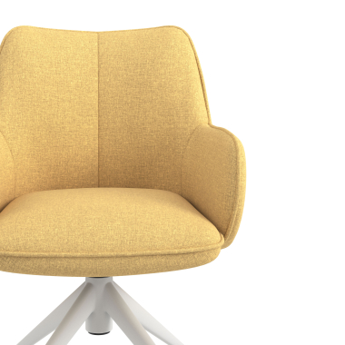 chaise de reunion blanc jaune giratoire avec roulettes tissu accoudoirs rembourres 5