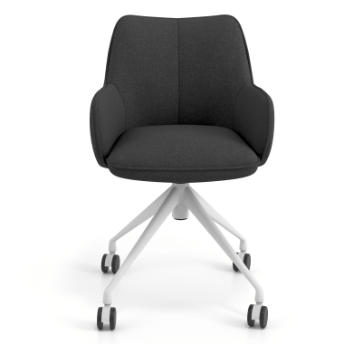 chaise de reunion blanc anthracite giratoire avec roulettes tissu accoudoirs rembourres 4