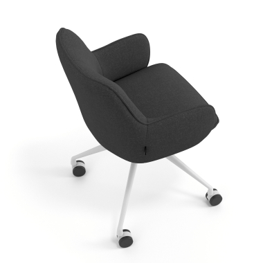 chaise de reunion blanc anthracite giratoire avec roulettes tissu accoudoirs rembourres 7