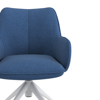 chaise de reunion blanc bleu giratoire avec roulettes tissu accoudoirs rembourres 5