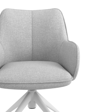 chaise de reunion blanc gris giratoire avec roulettes tissu accoudoirs rembourres 5