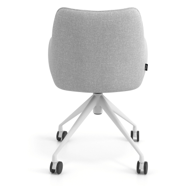 chaise de reunion blanc gris giratoire avec roulettes tissu accoudoirs rembourres 6