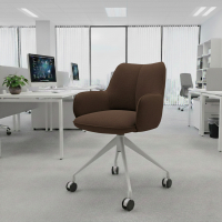 Chaise de réunion à roulettes Nora, base en aluminium