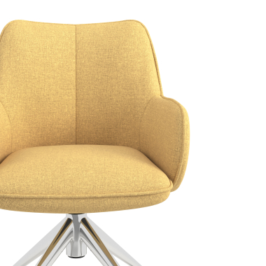 chaise de reunion chromee jaune giratoire avec roulettes tissu accoudoirs rembourres 5