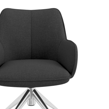 chaise de reunion chromee anthracite giratoire avec roulettes tissu accoudoirs rembourres 5