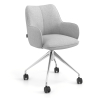 Chaise de réunion rembourrée Nora, base en aluminium