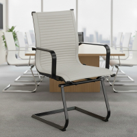 Fauteuil de Conférence Brenton, structure noire, simili-cuir