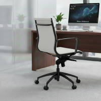 Fauteuil de bureau design Brenton, dossier bas, structure noire, similicuir