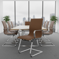 Fauteuil visiteur Brenton, cadre en acier, modèle cantilever, patins