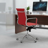 Fauteuil bureau design Brenton, cadre en acier, dossier bas