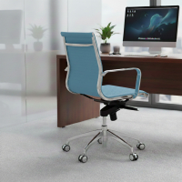 Fauteuil bureau design Brenton, cadre en acier, dossier bas