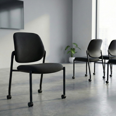 chaise de conference noir sans bras tissu sans accoudoirs 2