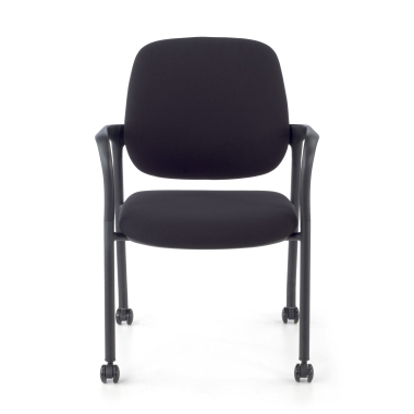 chaise de conference noir avec bras tissu accoudoirs fixes 3
