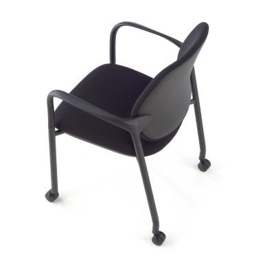 chaise de conference noir avec bras tissu accoudoirs fixes 9