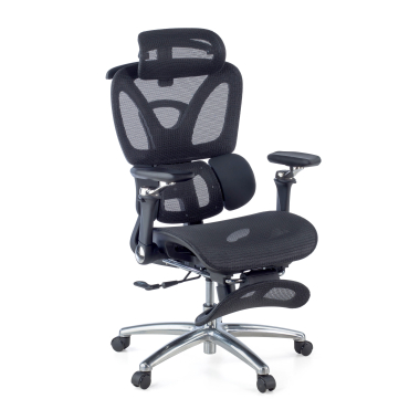 chaise ergonomique noir sense ultra maille accoudoirs reglables 4d soutien lombaire appui tete repose pieds extensible 1