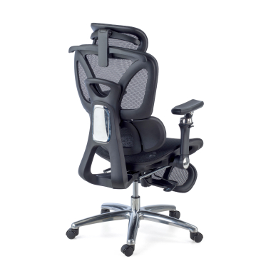 chaise ergonomique noir sense ultra maille accoudoirs reglables 4d soutien lombaire appui tete repose pieds extensible 9