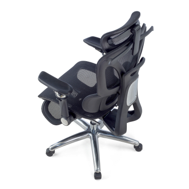 chaise ergonomique noir sense ultra maille accoudoirs reglables 4d soutien lombaire appui tete repose pieds extensible 13