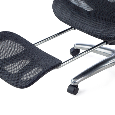 chaise ergonomique noir sense ultra maille accoudoirs reglables 4d soutien lombaire appui tete repose pieds extensible 12