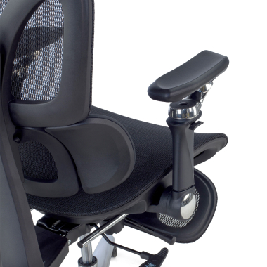chaise ergonomique noir sense ultra maille accoudoirs reglables 4d soutien lombaire appui tete repose pieds extensible 11