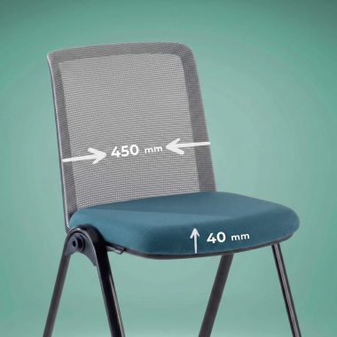 chaise de conference bleu dora maille sans accoudoirs 3