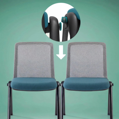 chaise de conference bleu dora maille sans accoudoirs 4