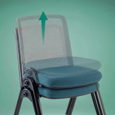 chaise de conference bleu dora maille sans accoudoirs 5