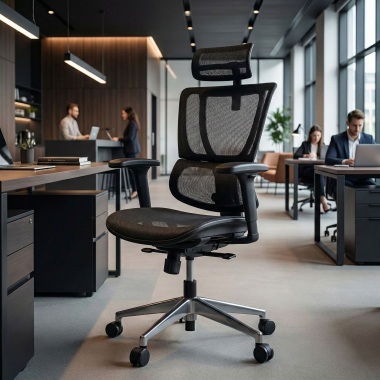 chaise ergonomique noir chaise de bureau maille accoudoirs reglables 3d soutien lombaire appui tete 2