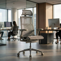 Chaise Ergonomique Pofit2, modèle premium, structure grise