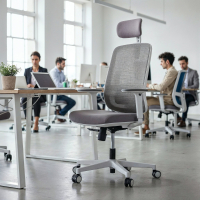Chaise de bureau professionnelle Kaito blanche avec appuie-tête