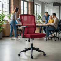 Chaise de Bureau Pivot, pivotante, accoudoirs réglables, en maille