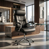 Fauteuil de direction Everest, accoudoirs chromés