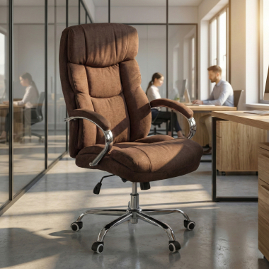 fauteuil de bureau marron harmony tissu accoudoirs rembourres 2