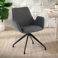 Chaise Réunion Glamm, rembourrage épais, pieds en graphite noir