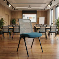 Chaise de conférence Dora avec dossier en maille, empilable