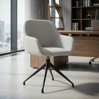 Chaise de réunion rembourrée Greta, base en aluminium