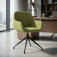 Chaise de réunion rembourrée Greta, base en aluminium