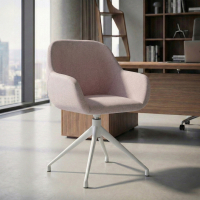 Chaise de réunion rembourrée Greta, base en aluminium