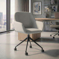 Chaise de réunion à roulettes Greta, base en aluminium
