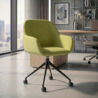 Chaise de réunion à roulettes Greta, base en aluminium