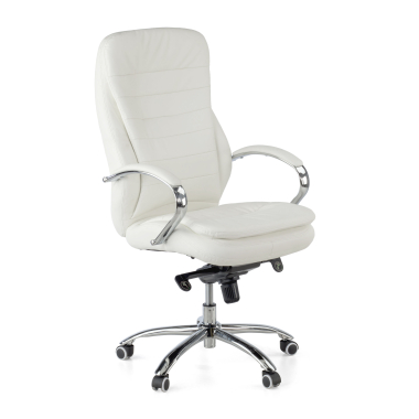 fauteuil de bureau blanc atenas simil cuir accoudoirs rembourres 1