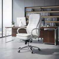 Fauteuil de bureau Atenas, en Acier et Cuir