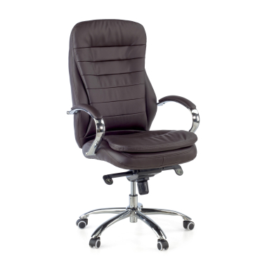 fauteuil de bureau marron atenas simil cuir accoudoirs rembourres 1