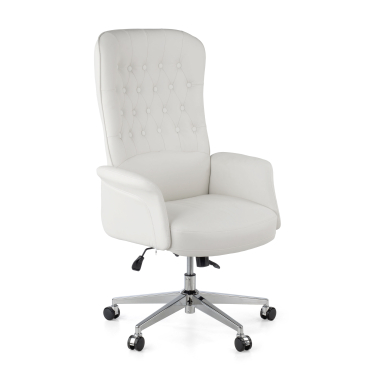 fauteuil de bureau blanc ankara simil cuir accoudoirs rembourres 1