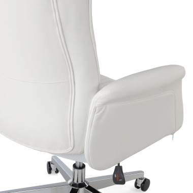 fauteuil de bureau blanc ankara simil cuir accoudoirs rembourres 5