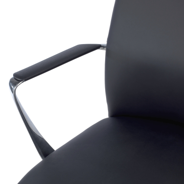 fauteuil de bureau noir dossier bas simil cuir accoudoirs fixes 5